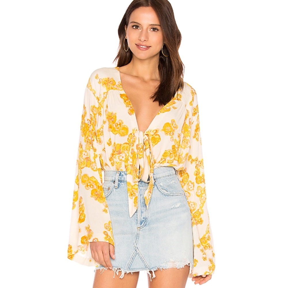 Free People forties feel floral body suit